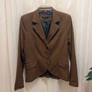 MNG by Mango Brown Checkered Women's Blazer size Medium